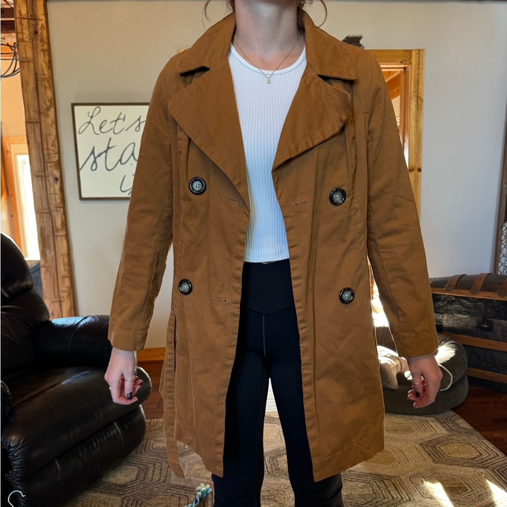 Old navy brown trench coat large